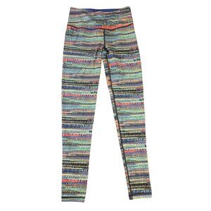 Knockout By Victorias Secret VSX Sport Multicolor Striped Leggings Size Small
